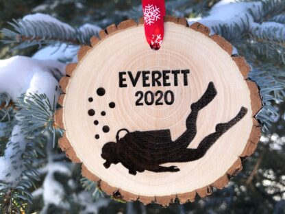 Diver Ornament, 2020, Dive, SCUBA, Free Personalization