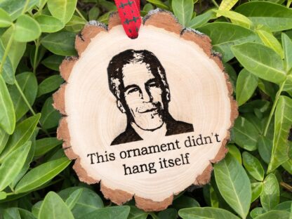 This Ornament Didn't Hang Itself Wooden Christmas Ornament, Jeffrey Epstein, Funny Christmas, Conspiracy Theory, 2021, Free Personalization
