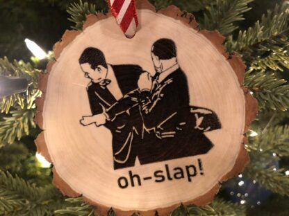 Oh Slap Wooden Christmas Ornament, Will, Chris, Funny Christmas, Meme, Jada, Conspiracy Theory, F-Bomb, The Oscars, Free Personalization