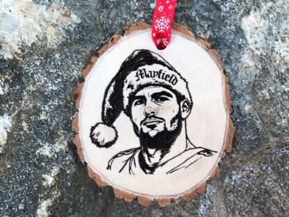 Baker Mayfield Wooden Christmas Ornament, Buccaneers, Oklahoma, Santa Hat, SVG, Keepsake, Cleveland, Tampa Bay, The Baker, Football