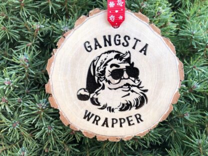 Gangsta Wrapper Wooden Christmas Ornament, Drake, Santa, Rap, Rapper, Tupac, Hiphop Music, Rapper, Snoop, Kiki, Gangster, Personalized Gift