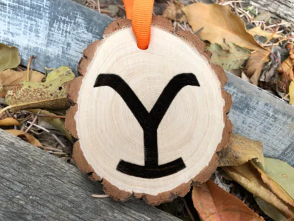 Yellowstone "Y" Dutton Ranch Wooden Christmas Ornament, Rip, Kevin Costner, Cattle Brand, Hat, John Dutton, Farm, Beth Dutton, Kasey Dutton, Free Personalization